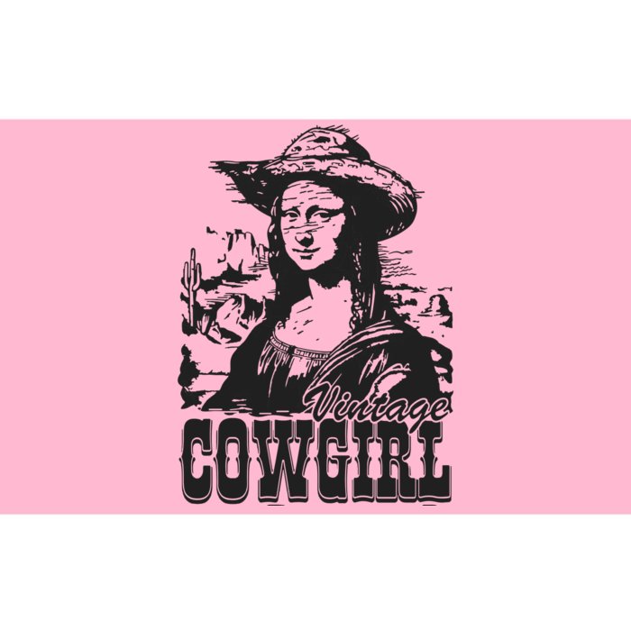 Vintage Cowgirl Mona Lisa Retro Bumper Sticker