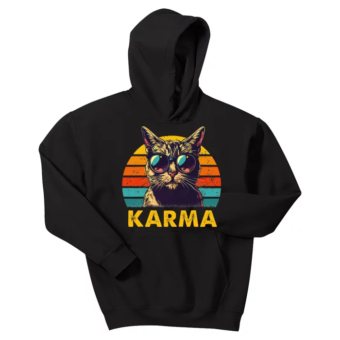 Vintage Cat Music Karma Kids Hoodie