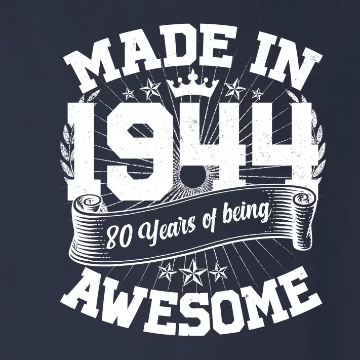 Vintage Crown Made In 1944 80 Years Of Being Awesome Toddler Long Sleeve Shirt