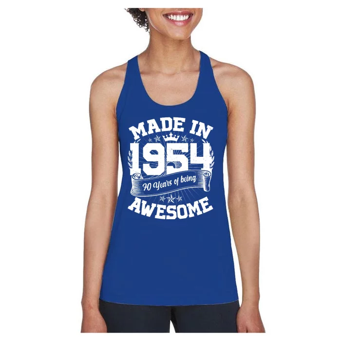 Vintage Crown Made In 1954 70 Years Of Being Awesome Women's Racerback Tank