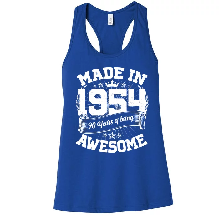 Vintage Crown Made In 1954 70 Years Of Being Awesome Women's Racerback Tank