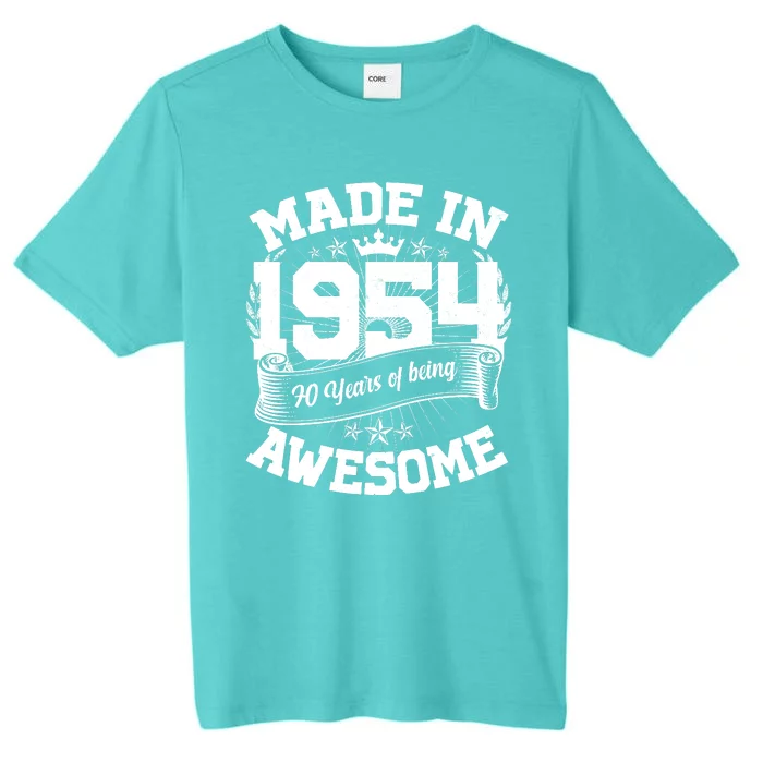 Vintage Crown Made In 1954 70 Years Of Being Awesome ChromaSoft Performance T-Shirt