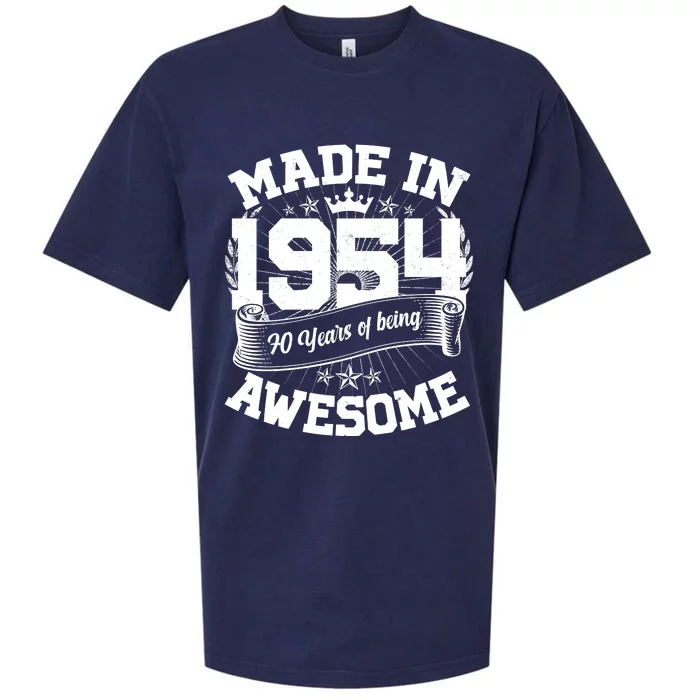 Vintage Crown Made In 1954 70 Years Of Being Awesome Sueded Cloud Jersey T-Shirt