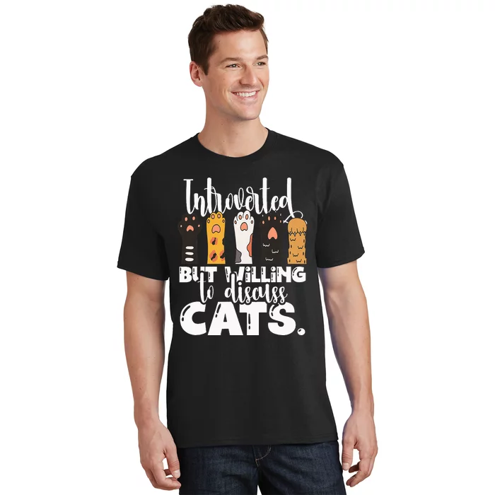 Vintage Cat Meow Introverted But Willing To Discuss Cat Cute T-Shirt