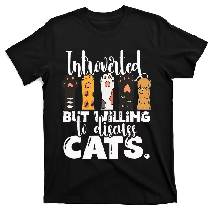 Vintage Cat Meow Introverted But Willing To Discuss Cat Cute T-Shirt