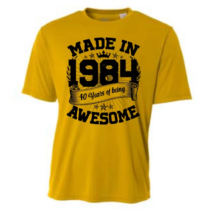 Vintage Crown Made In 1984 40 Years Of Being Awesome Cooling Performance Crew T-Shirt