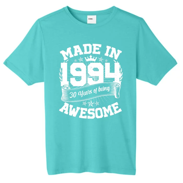 Vintage Crown Made In 1994 30 Years Of Being Awesome ChromaSoft Performance T-Shirt