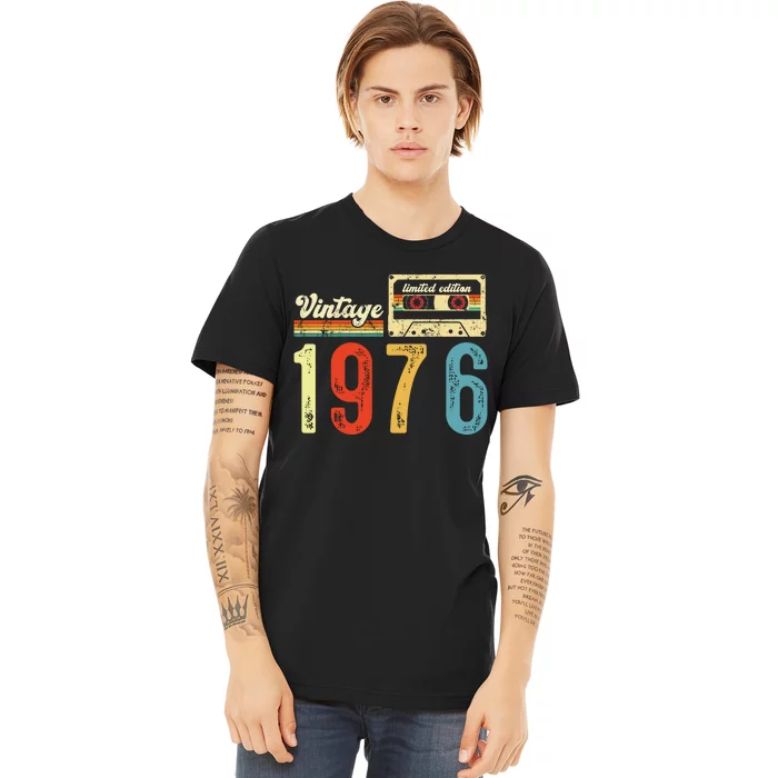 Vintage Cassette Made In 1976 Birthday Premium T-Shirt