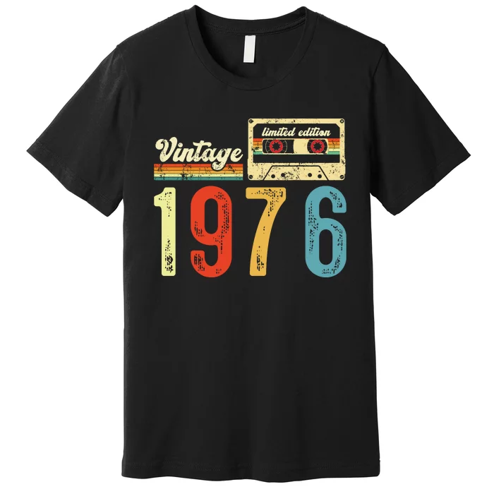 Vintage Cassette Made In 1976 Birthday Premium T-Shirt