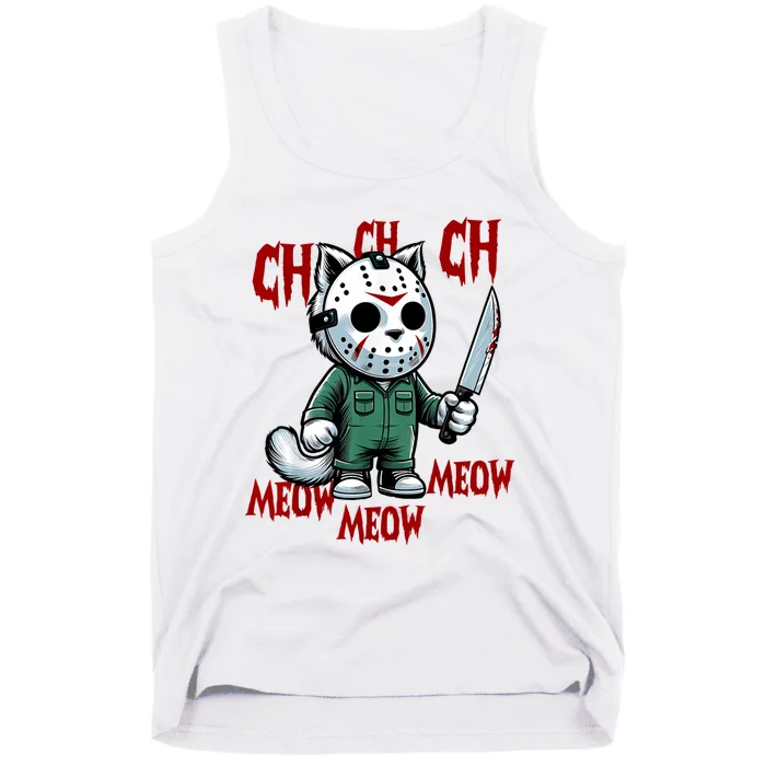 Vintage Cat Meow Halloween Cat Tank Top