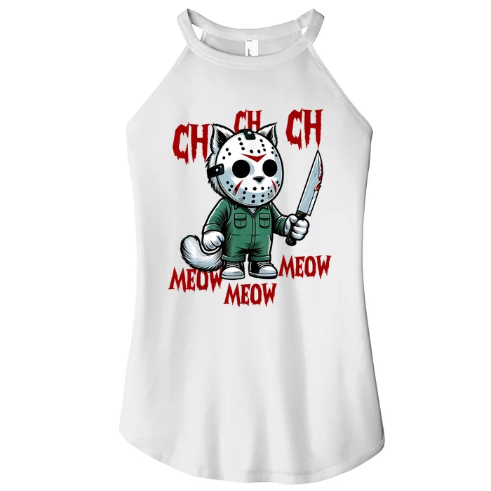 Vintage Cat Meow Halloween Cat Women’s Perfect Tri Rocker Tank