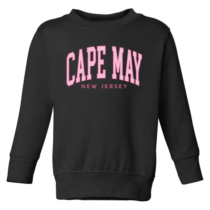 Vintage Cape May Nj Retro Throwback Beach Preppy Toddler Sweatshirt