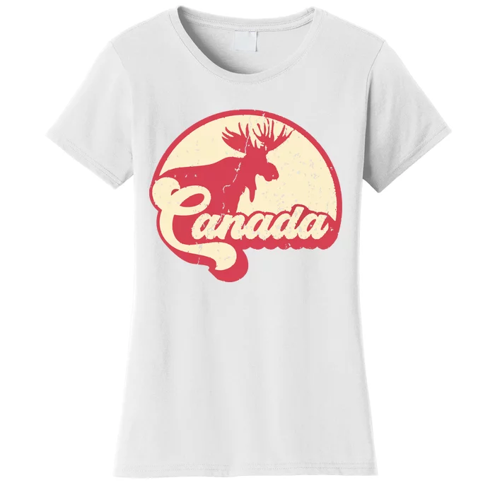 Vintage Canadian Moose Canada Day Women's T-Shirt