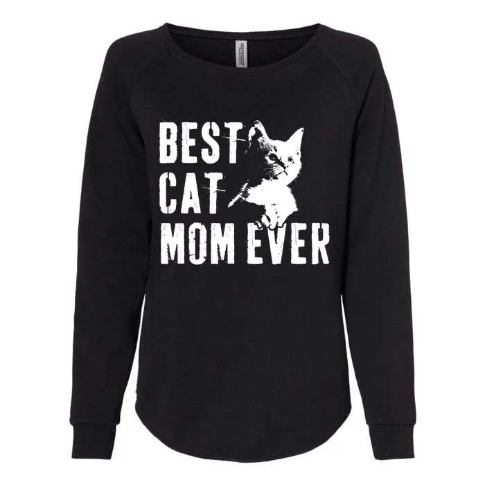 Vintage Cat Mom Funny Gift Best Cat Mom Ever For Mother's Day Gift Womens California Wash Sweatshirt