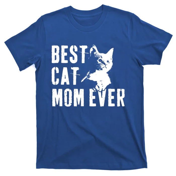 Vintage Cat Mom Funny Gift Best Cat Mom Ever For Mother's Day Gift T-Shirt