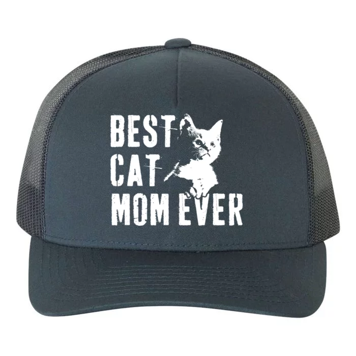 Vintage Cat Mom Funny Gift Best Cat Mom Ever For Mother's Day Gift Yupoong Adult 5-Panel Trucker Hat