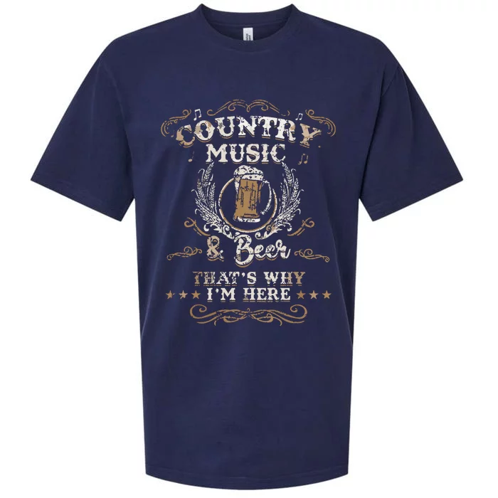 Vintage Country Music And Beer Thats Why Im Here Legends Sueded Cloud Jersey T-Shirt