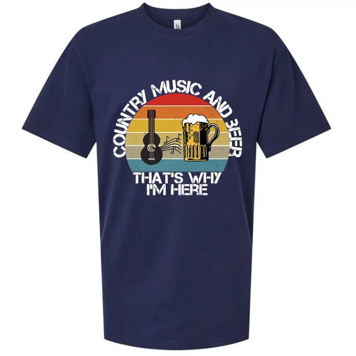 Vintage Country Music And Beer That's Why I'm Heres Sueded Cloud Jersey T-Shirt