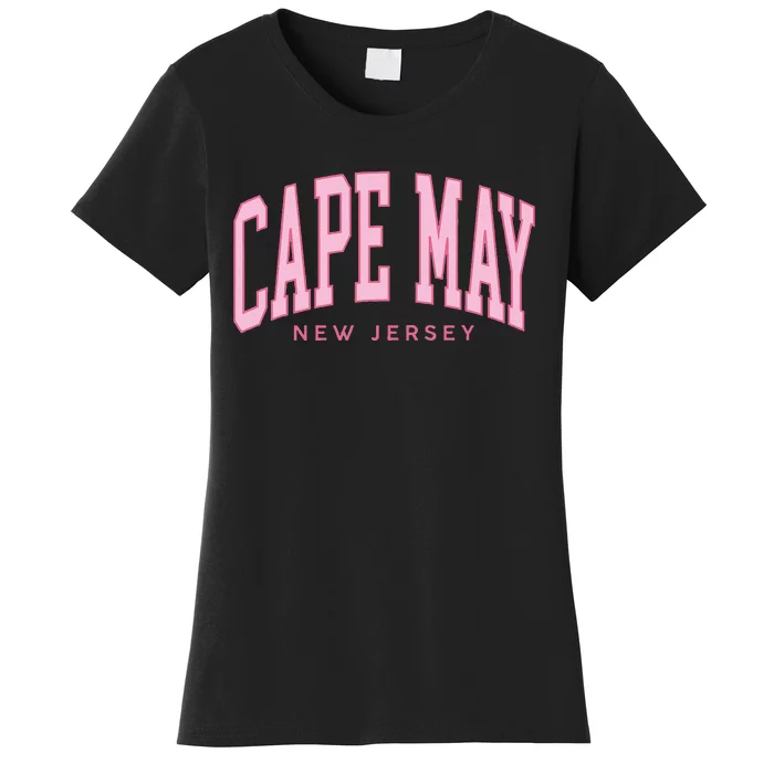 Vintage Cape May Nj Retro Throwback Beach Preppy Women's T-Shirt