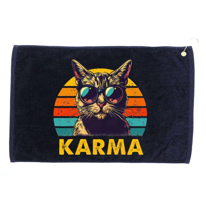 Vintage Cat Music Gifts Grommeted Golf Towel