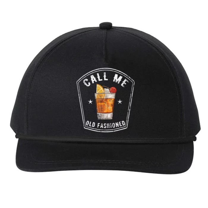 Vintage Call Me Old Fashioned Whiskey Funny Snapback Five-Panel Rope Hat