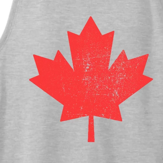 Vintage Canada Maple Leaf Canada Day Ladies Tri-Blend Wicking Tank