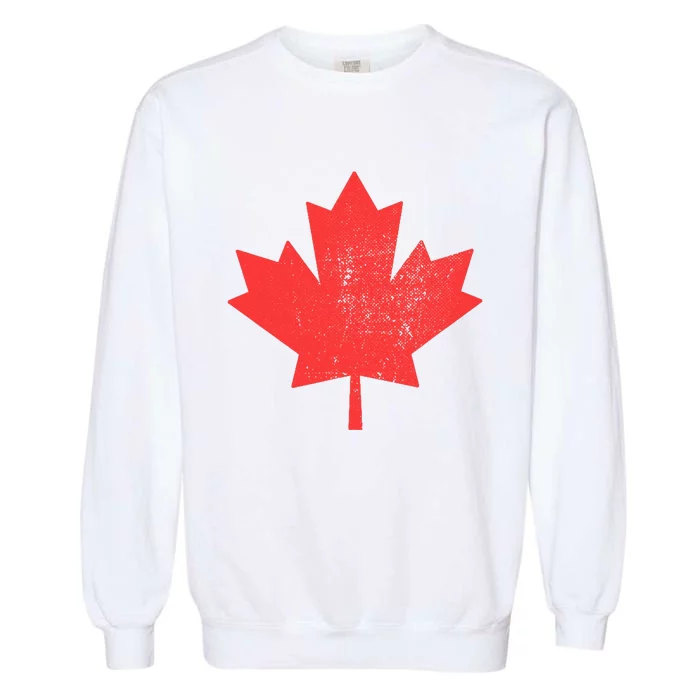 Vintage Canada Maple Leaf Canada Day Garment-Dyed Sweatshirt