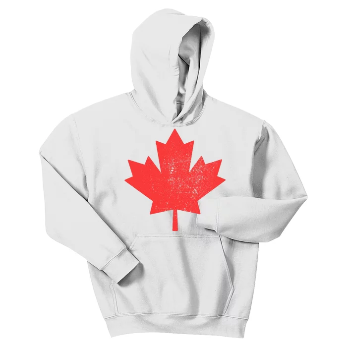 Vintage Canada Maple Leaf Canada Day Kids Hoodie