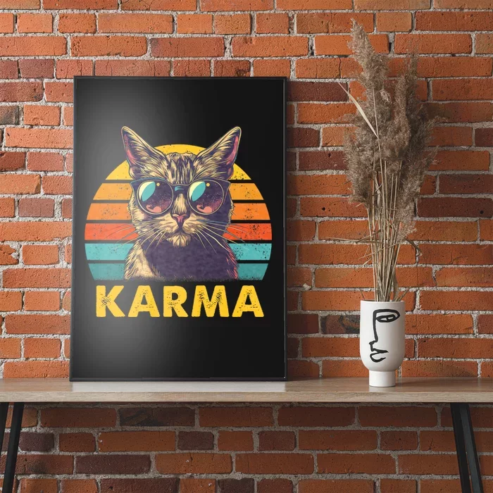 Vintage Cat Music Gifts For Teens Girl Women Karma Poster