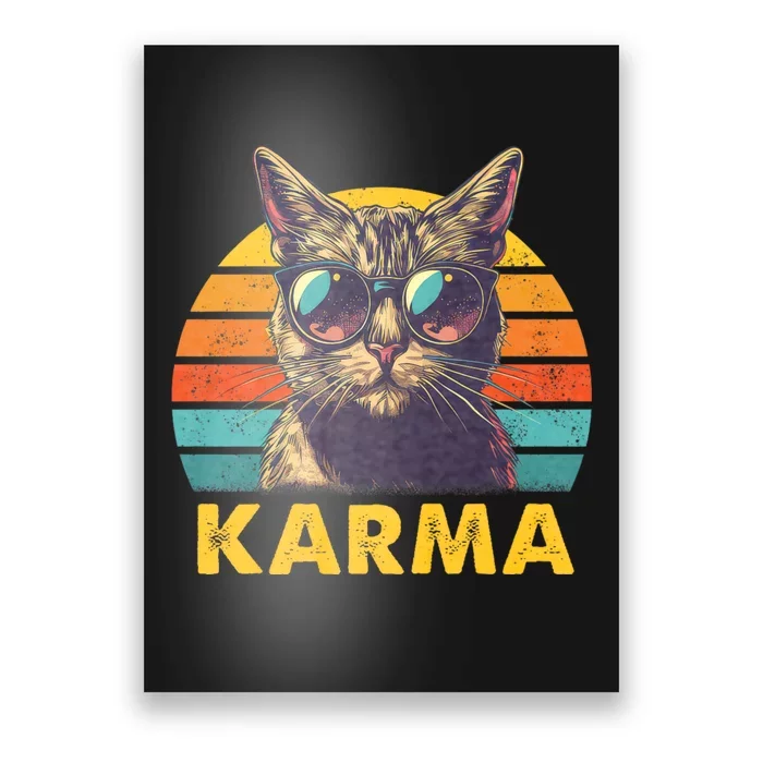 Vintage Cat Music Gifts For Teens Girl Women Karma Poster