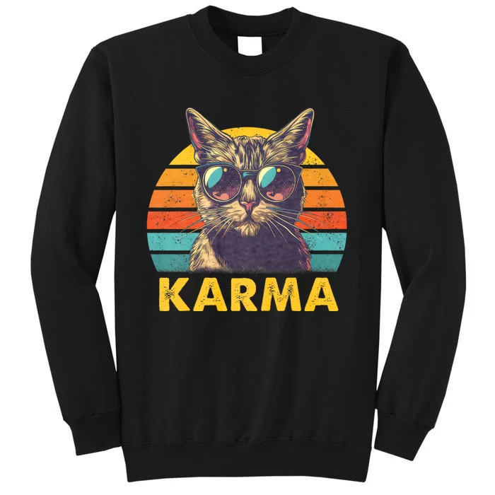 Vintage Cat Music Gifts For Teens Girl Women Karma Tall Sweatshirt