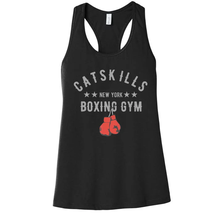 Vintage Catskills New York Boxing Gym Boxing Day Women's Racerback Tank