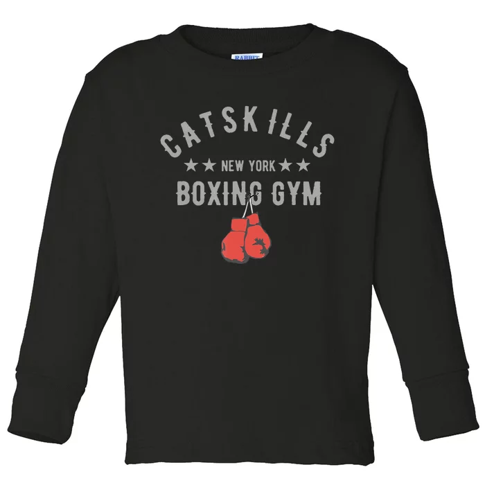 Vintage Catskills New York Boxing Gym Boxing Day Toddler Long Sleeve Shirt