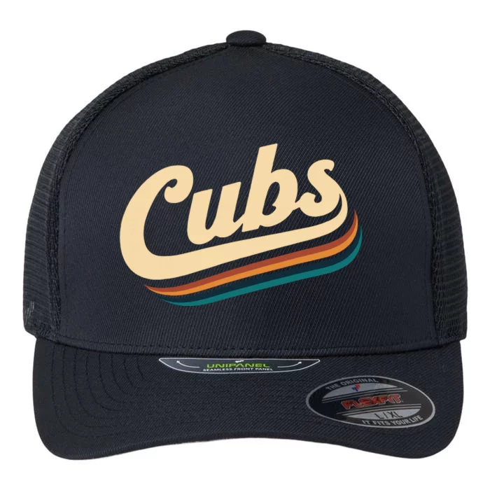 Vintage Cubs Name Throwback Retro Flexfit Unipanel Trucker Cap