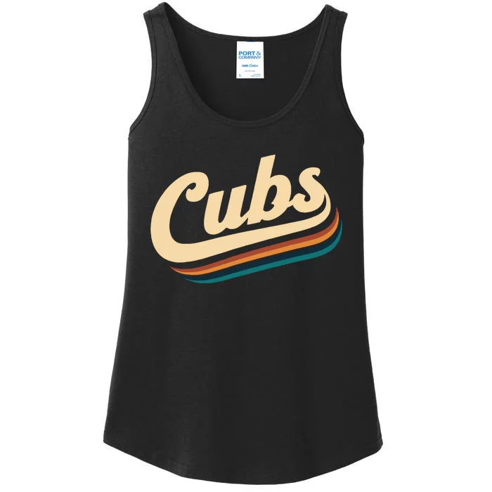 Vintage Cubs Name Throwback Retro Ladies Essential Tank