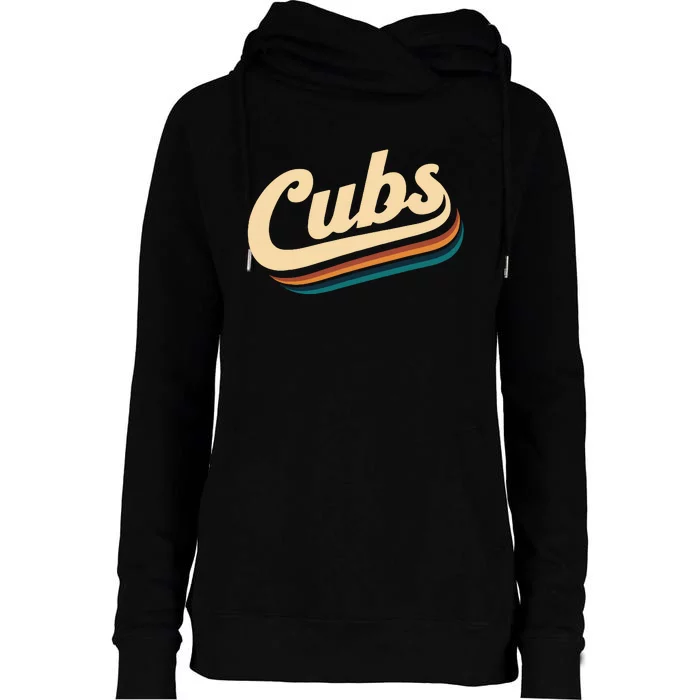 Vintage Cubs Name Throwback Retro Womens Funnel Neck Pullover Hood