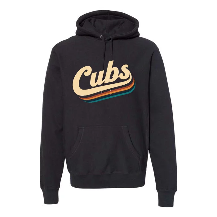 Vintage Cubs Name Throwback Retro Premium Hoodie