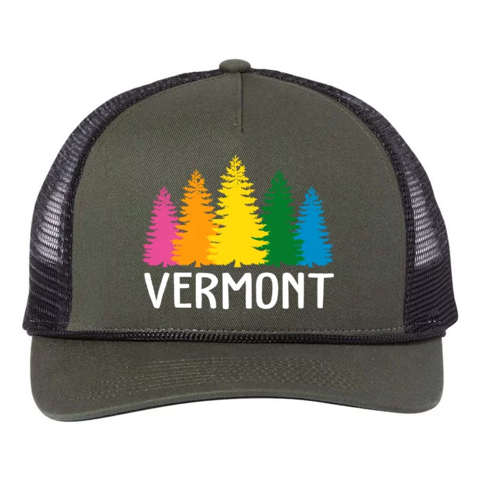 Vermont Colorful Nature Retro Rope Trucker Hat Cap