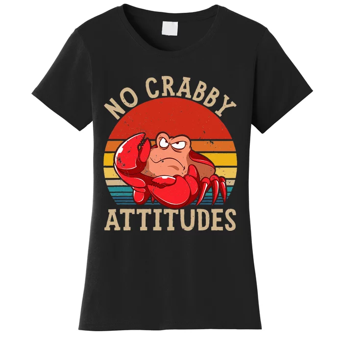 Vintage Crab No Crabby Attitudes Back to School Women's T-Shirt