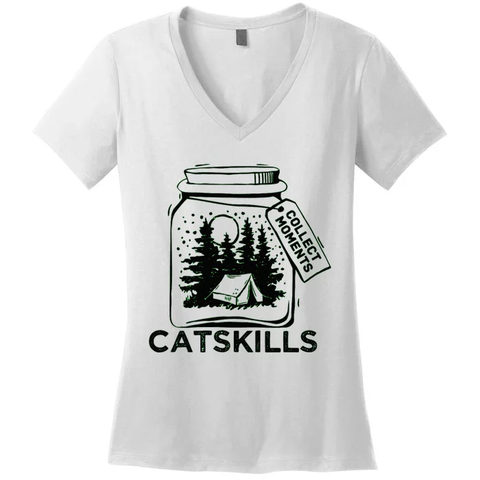 Vintage Catskills New York Souvenir Women's V-Neck T-Shirt