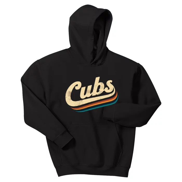 Vintage Cubs Name Throwback Retro Kids Hoodie