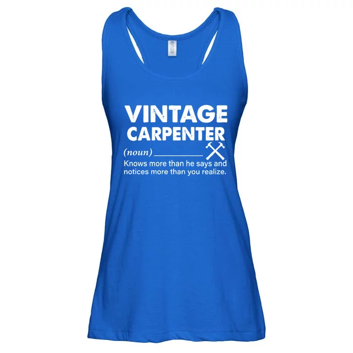 Vintage Carpenter Noun Knows More Than He Says Great Gift Ladies Essential Flowy Tank