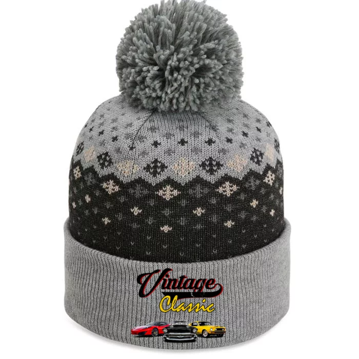 Vintage Classic Oldies Cars The Baniff Cuffed Pom Beanie