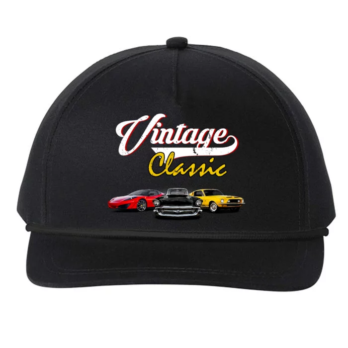 Vintage Classic Oldies Cars Snapback Five-Panel Rope Hat