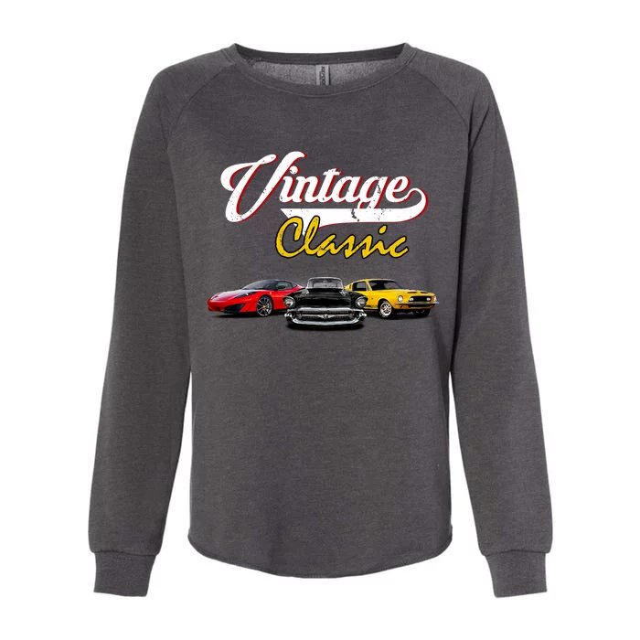 Vintage Classic Oldies Cars Womens California Wash Sweatshirt