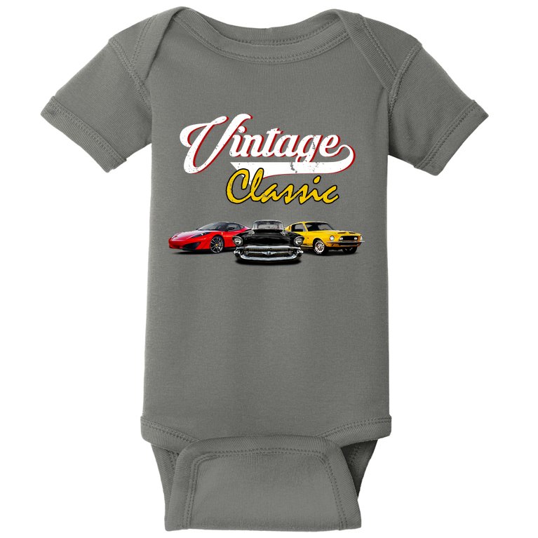 Vintage Classic Oldies Cars Baby Bodysuit