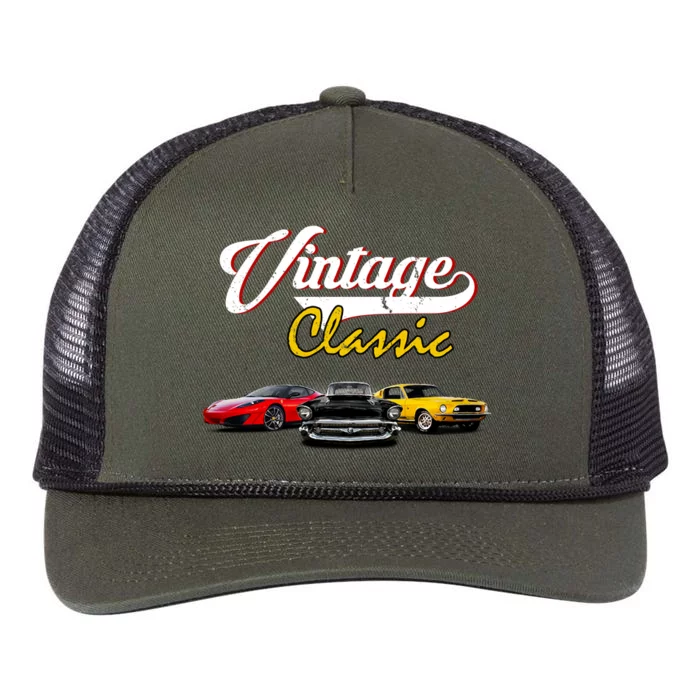 Vintage Classic Oldies Cars Retro Rope Trucker Hat Cap