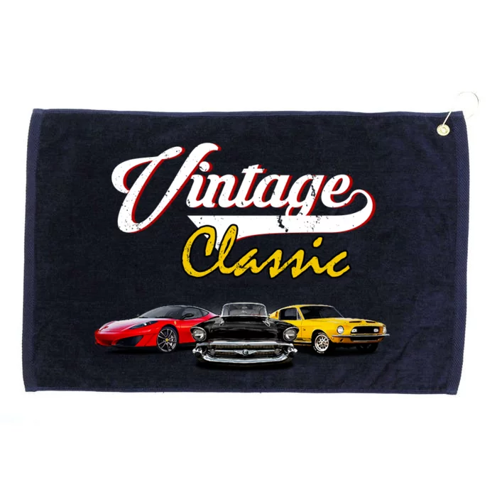 Vintage Classic Oldies Cars Grommeted Golf Towel