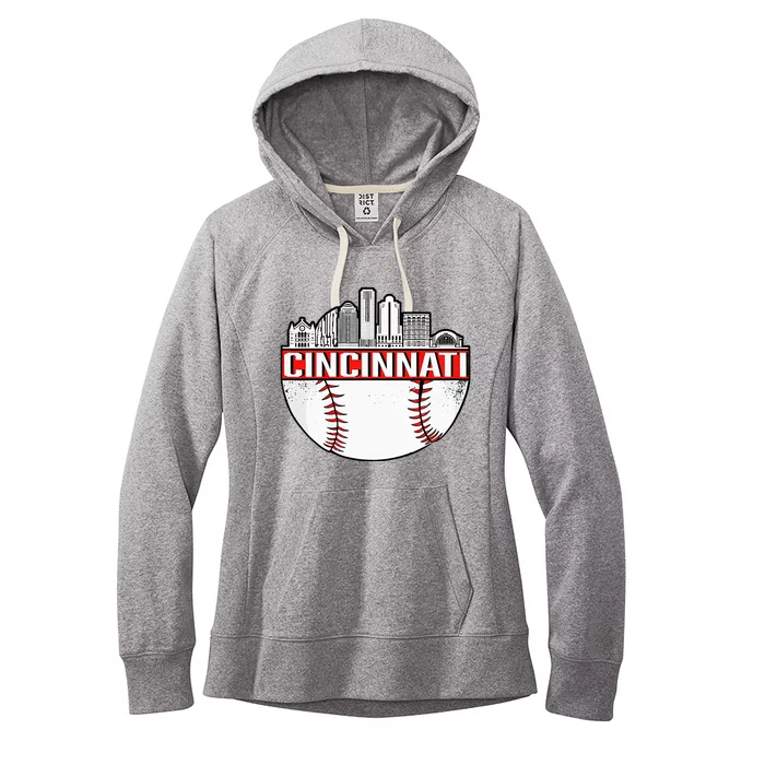 Vintage Cincinnati Ohio Skyline Women's Fleece Hoodie