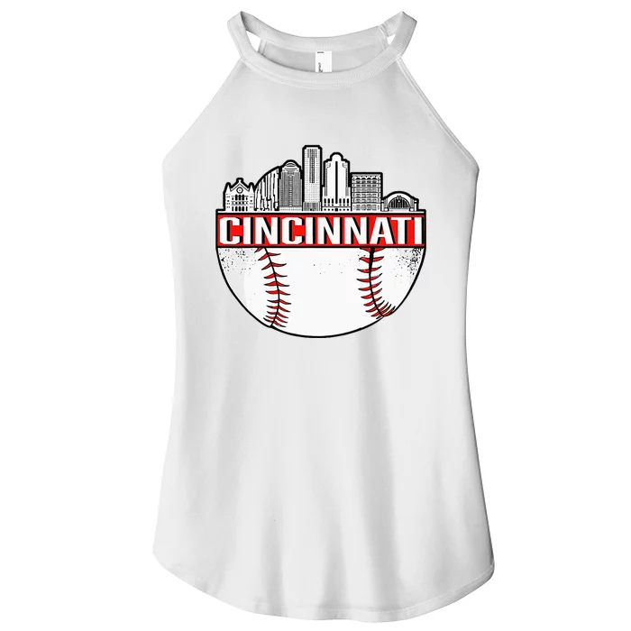 Vintage Cincinnati Ohio Skyline Women’s Perfect Tri Rocker Tank